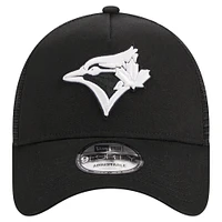 Casquette réglable noire A-Frame 9FORTY Trucker des Blue Jays de Toronto New Era pour hommes