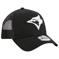 Casquette réglable noire A-Frame 9FORTY Trucker des Blue Jays de Toronto New Era pour hommes