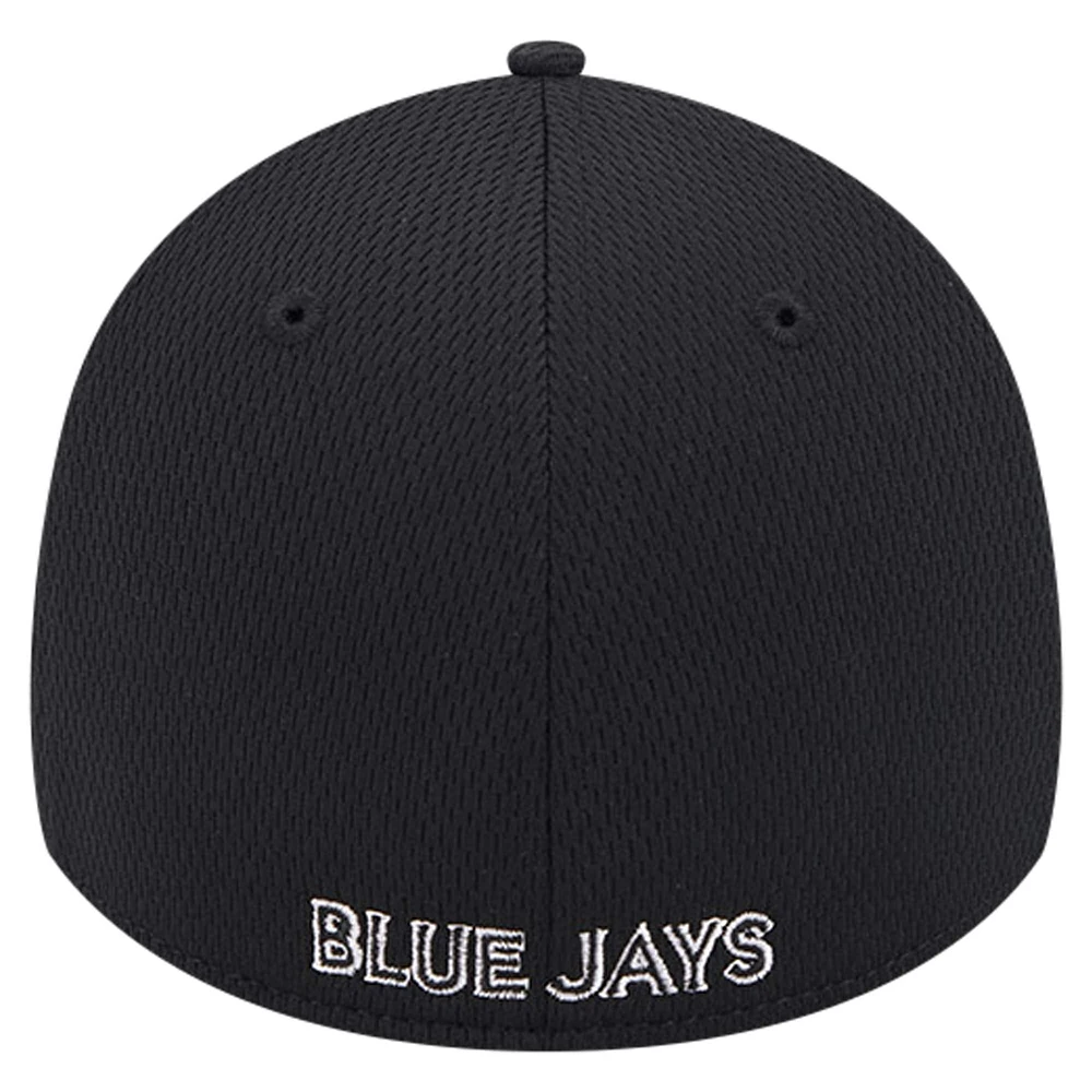 Men's New Era Black Toronto Blue Jays Active Dash Mark 39THIRTY Flex Hat