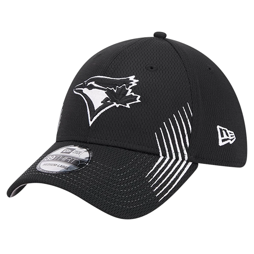 Men's New Era Black Toronto Blue Jays Active Dash Mark 39THIRTY Flex Hat