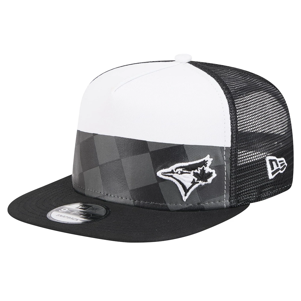 Men's New Era Black Toronto Blue Jays Checkmate Trucker 9FIFTY Snapback Hat