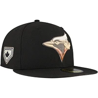 Casquette ajustée 59FIFTY noire Toronto Blue Jays Dune Gradient Side Patch pour homme de New Era