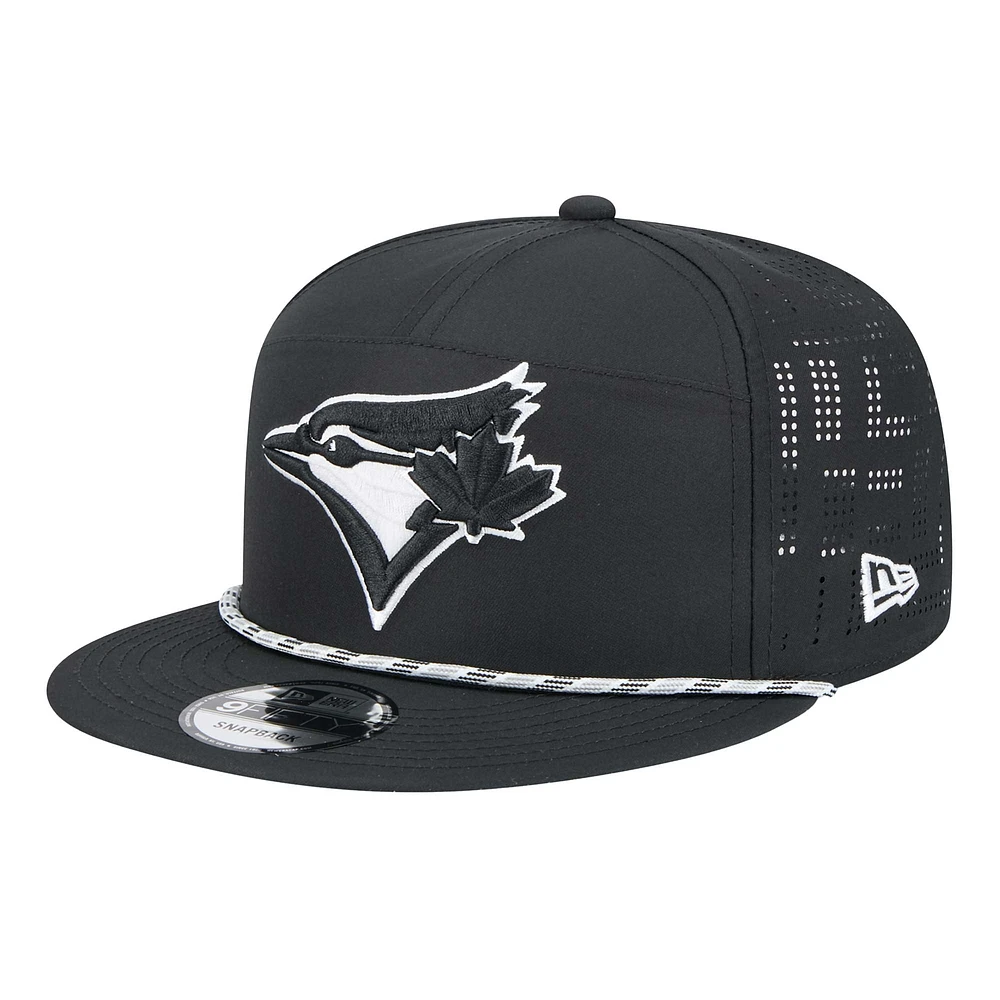 Men's New Era  Black Toronto Blue Jays Laser Cut 9FIFTY Snapback Hat