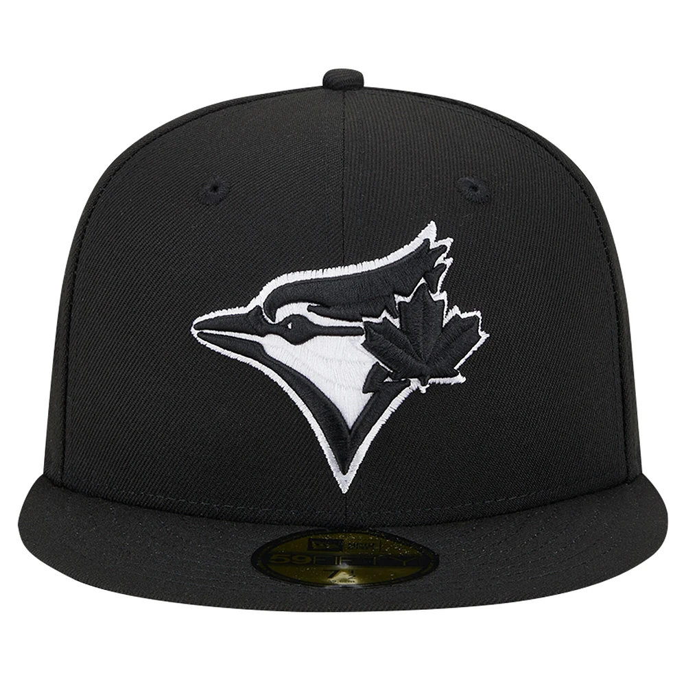 Casquette ajustée 59FIFTY noire avec logo des Blue Jays de Toronto New Era pour hommes