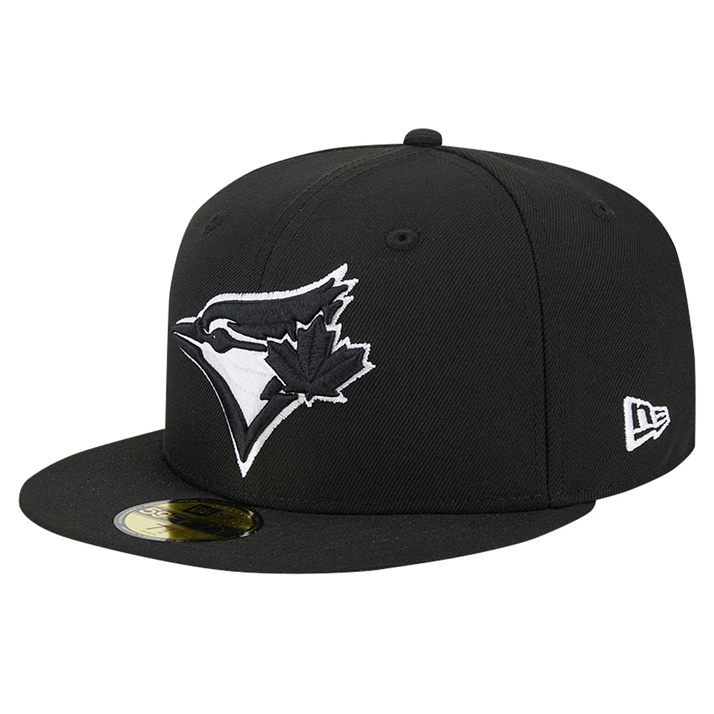 Casquette ajustée 59FIFTY noire avec logo des Blue Jays de Toronto New Era pour hommes