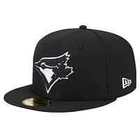 Casquette ajustée 59FIFTY noire avec logo des Blue Jays de Toronto New Era pour hommes