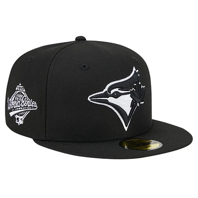Casquette ajustée 59FIFTY noire avec logo des Blue Jays de Toronto New Era pour hommes