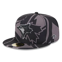 Casquette ajustée 59FIFTY Fracture avec logo des Blue Jays de Toronto New Era pour hommes, noire