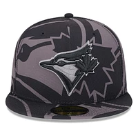 Men's New Era Black Toronto Blue Jays Logo Fracture 59FIFTY Fitted Hat