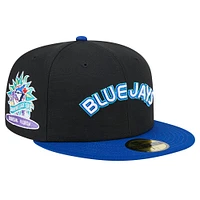 Men's New Era Black Toronto Blue Jays  Retro Spring Training 59FIFTY Fitted Hat