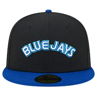 Men's New Era Black Toronto Blue Jays  Retro Spring Training 59FIFTY Fitted Hat