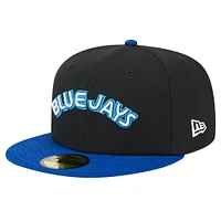 Men's New Era Black Toronto Blue Jays  Retro Spring Training 59FIFTY Fitted Hat