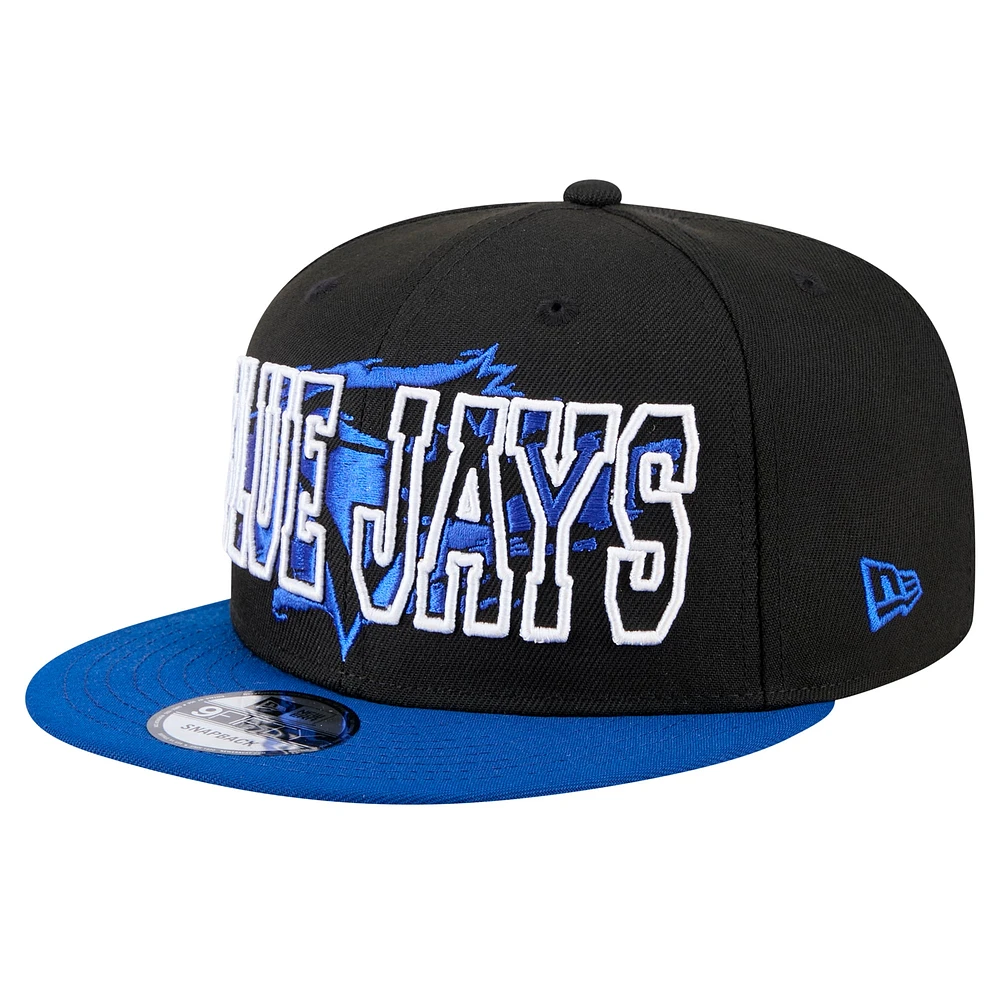 Casquette à visière plate noire Toronto Blue Jays 9FIFTY de New Era pour homme