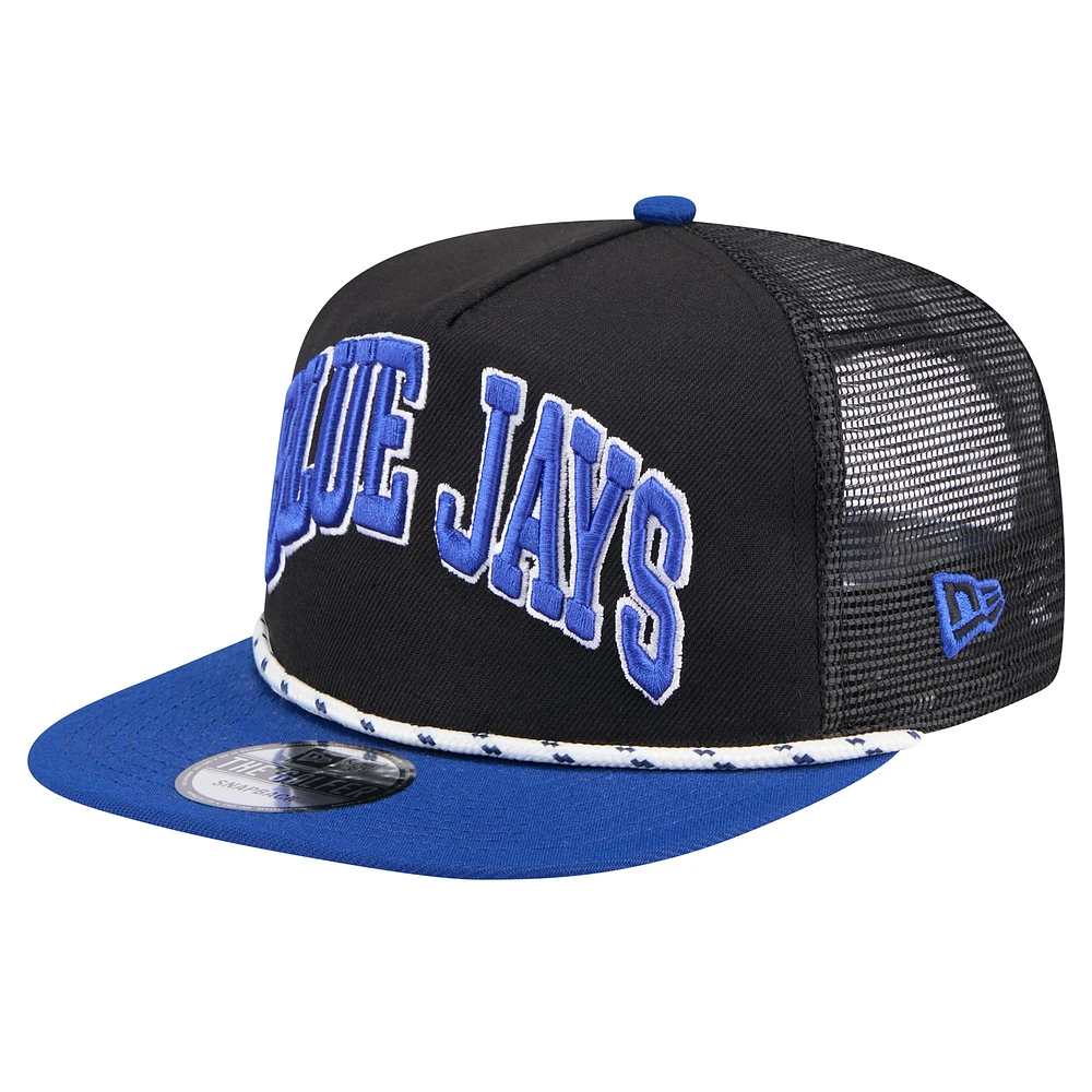 Casquette de golfeur Throwback Meshback des Blue Jays de Toronto New Era noir/royal pour hommes