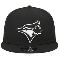 Casquette Snapback 9FIFTY Trucker des Blue Jays de Toronto New Era noire pour homme