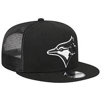 Casquette Snapback 9FIFTY Trucker des Blue Jays de Toronto New Era noire pour homme