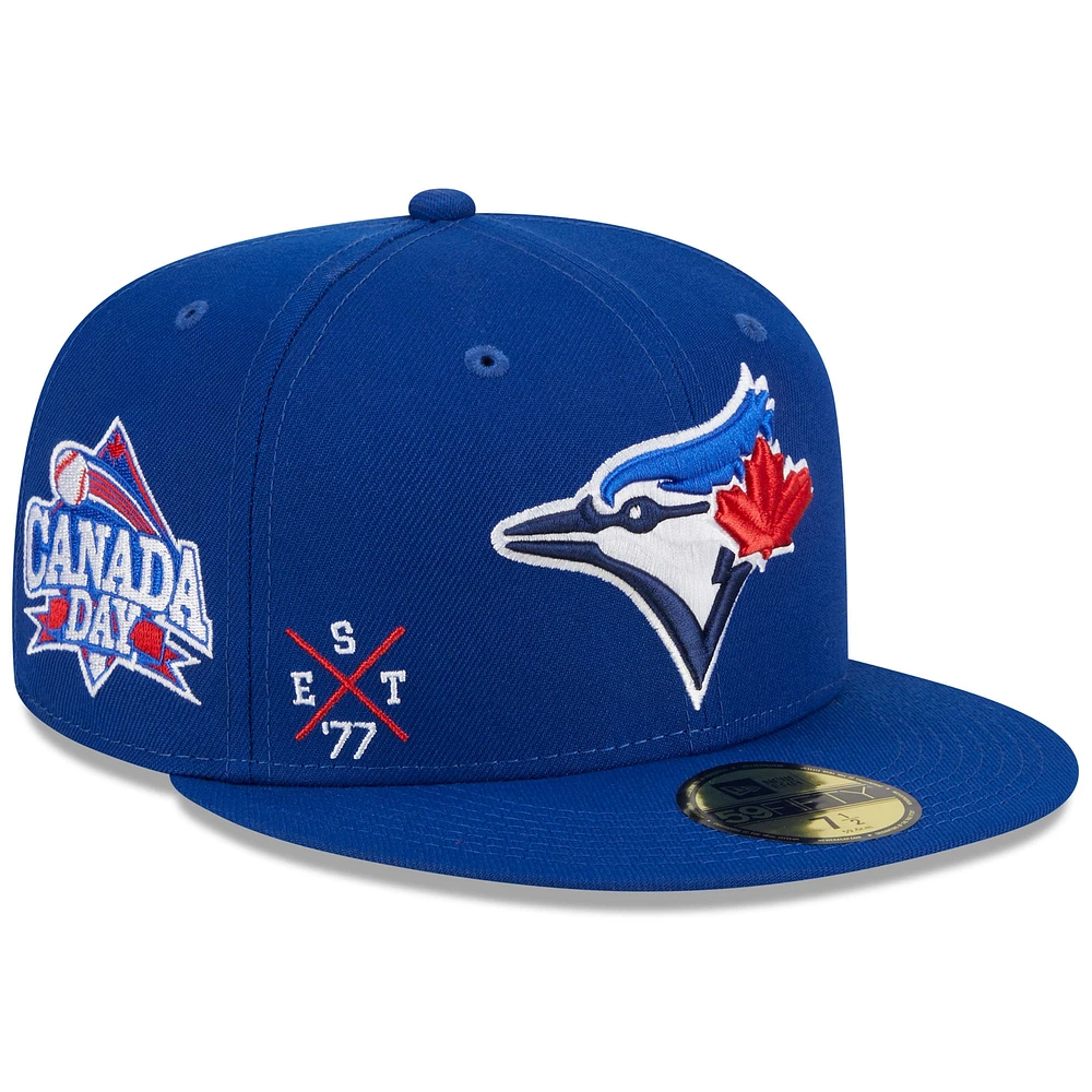 Casquette ajustée 59FIFTY de la fête du Canada 2023 des Toronto Blue Jays New Era pour homme, bleu