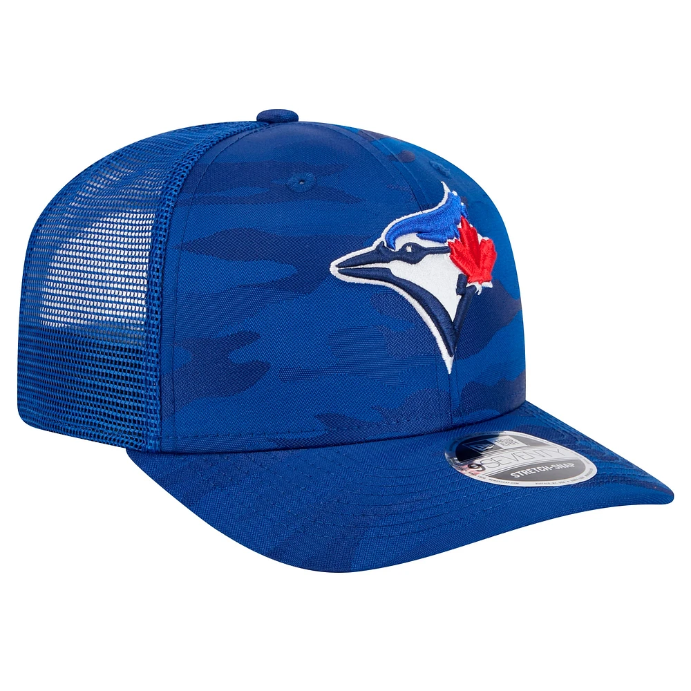 Casquette extensible à bouton-pression New Era pour hommes des Blue Jays de Toronto Adventure Camo 9SEVENTY Trucker