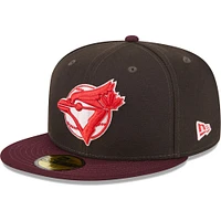 Men's New Era Brown/Maroon Toronto Blue Jays Chocolate Strawberry 59FIFTY Fitted Hat