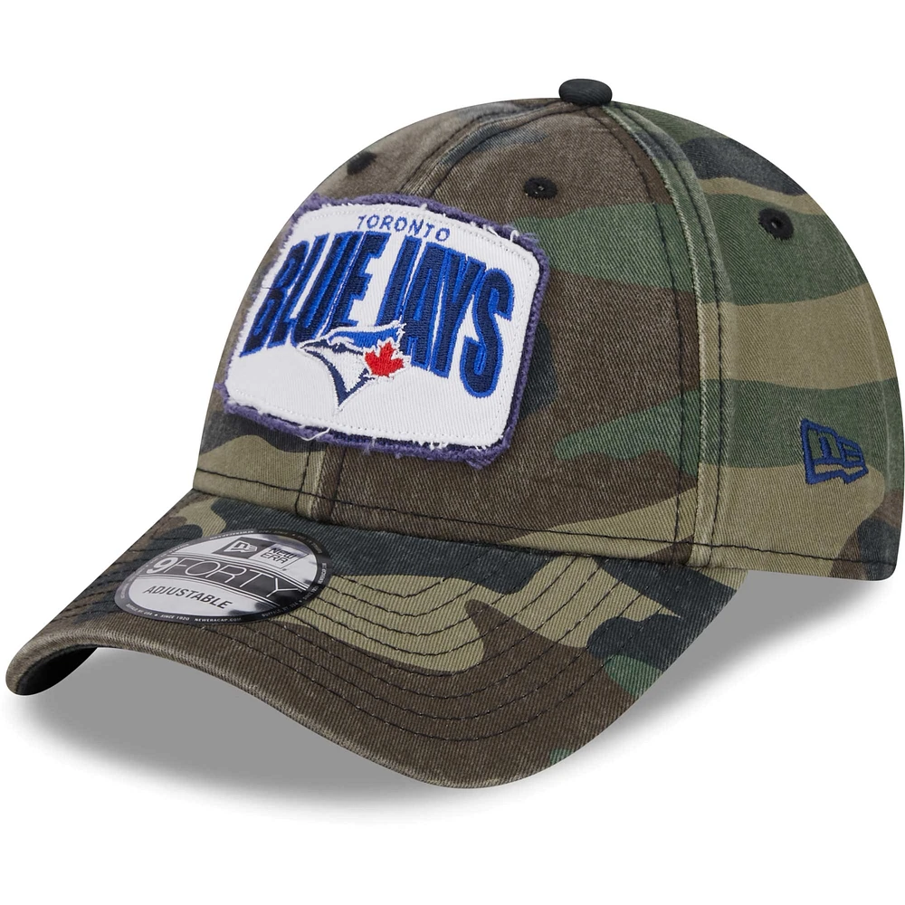 Casquette réglable camouflage Toronto Blue Jays Gameday 9FORTY New Era pour hommes