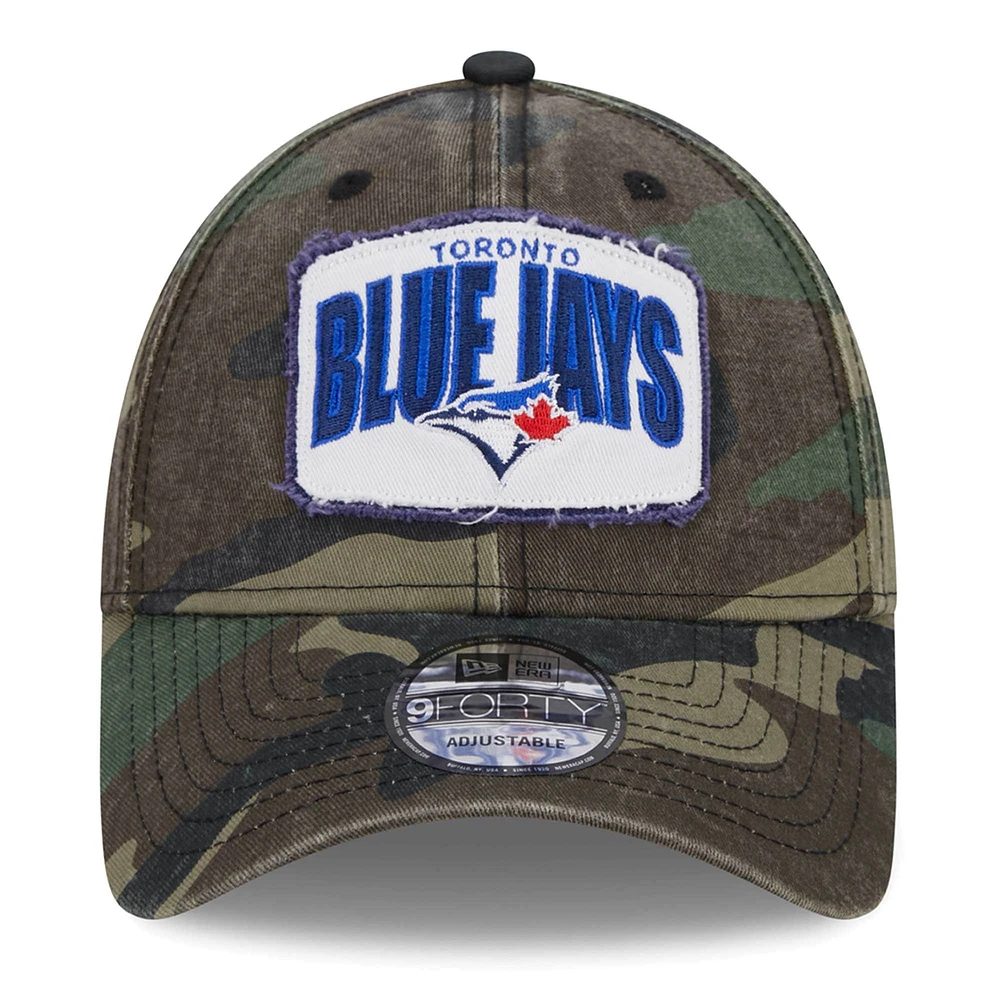 Casquette réglable camouflage Toronto Blue Jays Gameday 9FORTY New Era pour hommes