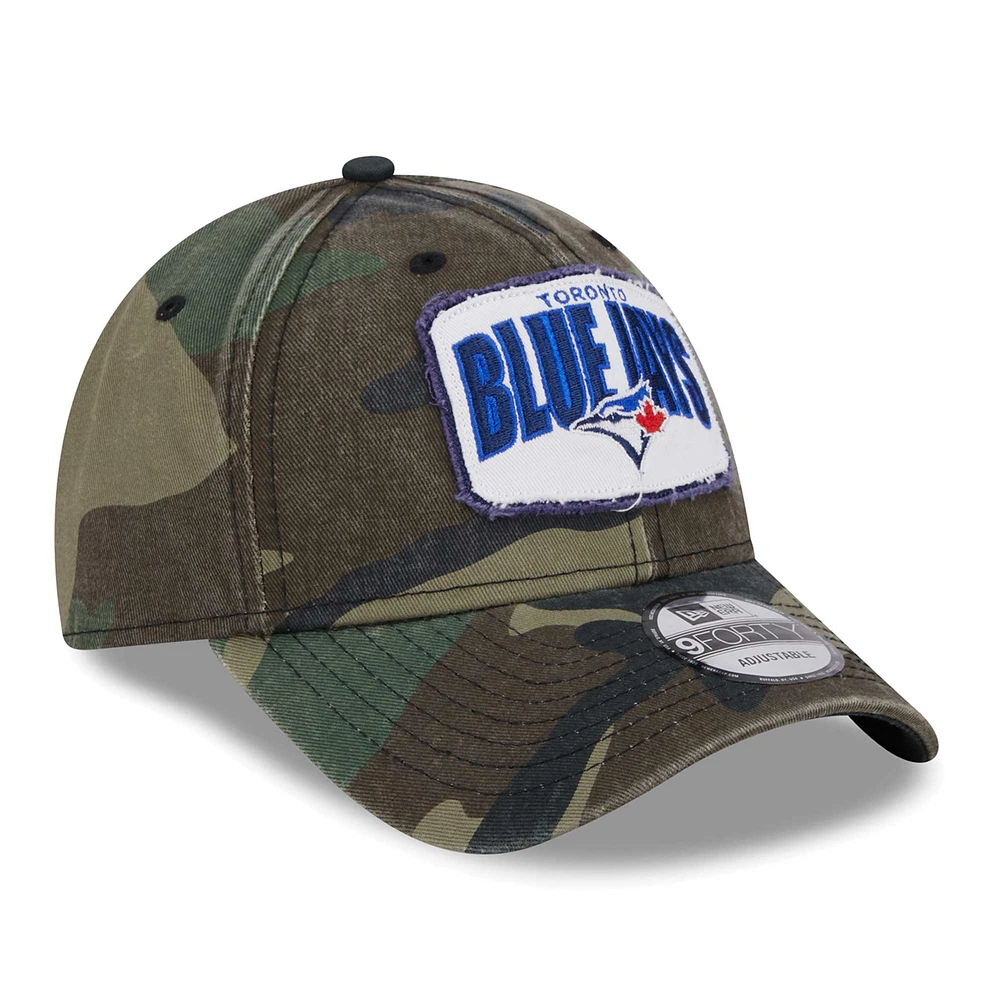 Casquette réglable camouflage Toronto Blue Jays Gameday 9FORTY New Era pour hommes