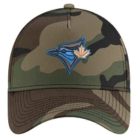 Men's New Era Camo Toronto Blue Jays Woodland Team Pop 9FORTY A-Frame Adjustable Hat