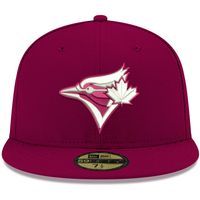 Men's New Era Cardinal Toronto Blue Jays White Logo 59FIFTY Fitted Hat