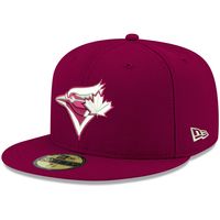 Men's New Era Cardinal Toronto Blue Jays White Logo 59FIFTY Fitted Hat