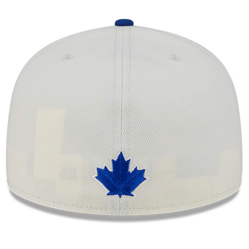 Casquette ajustée 59FIFTY à double logo crème/royal des Blue Jays de Toronto New Era pour hommes