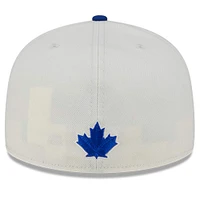 Men's New Era Cream/Royal Toronto Blue Jays Double Logo 59FIFTY Fitted Hat