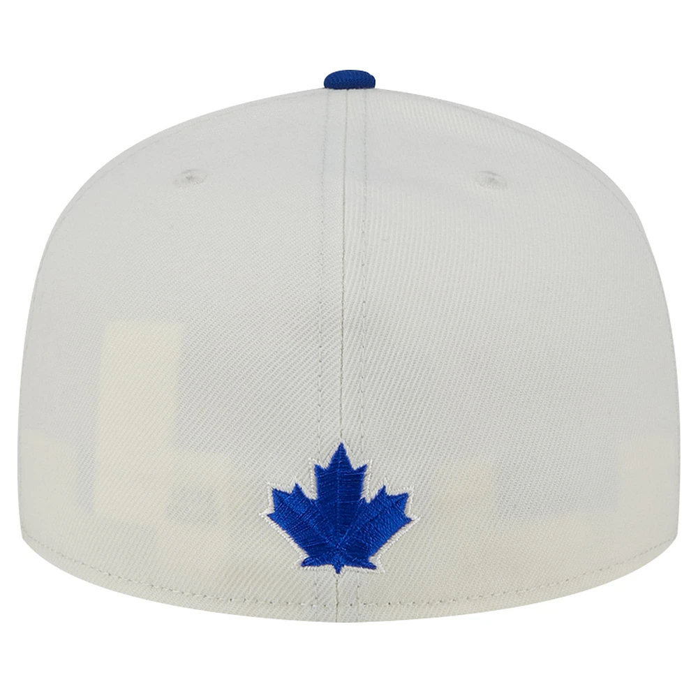 Casquette ajustée Lonestar 59FIFTY des Blue Jays de Toronto New Era crème/royal pour hommes