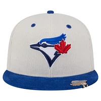 Men's New Era Cream/Royal Toronto Blue Jays Two-Tone Corduroy 59FIFTY Fitted Hat