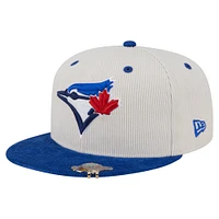 Men's New Era Cream/Royal Toronto Blue Jays Two-Tone Corduroy 59FIFTY Fitted Hat