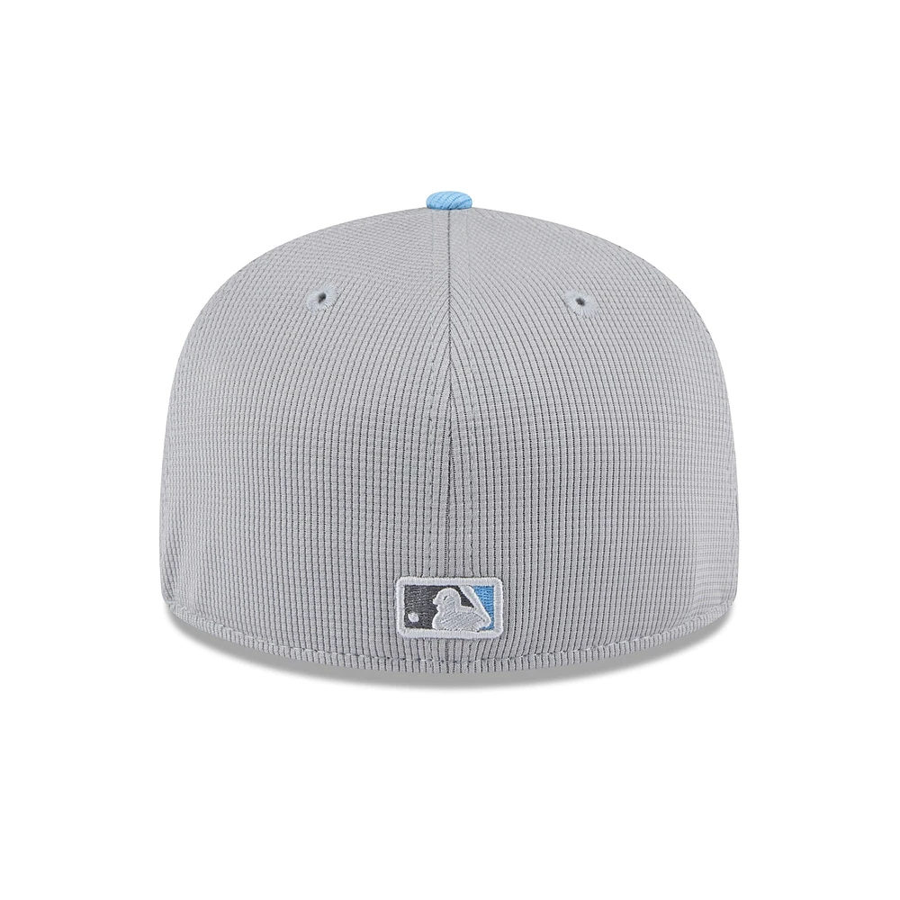 Men's New Era  Gray/Powder Blue Toronto Jays 2025 Batting Practice 59FIFTY Fitted Hat