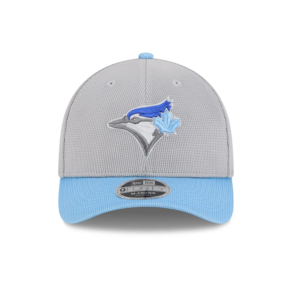 Men's New Era  Gray/Powder Blue Toronto Blue Jays 2025 Batting Practice 9FORTY M-Crown Adjustable Hat