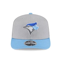 Men's New Era  Gray/Powder Blue Toronto Blue Jays 2025 Batting Practice 9SEVENTY Stretch-Snap Trucker Hat