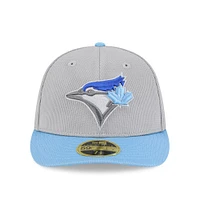 Men's New Era  Gray/Powder Blue Toronto Jays 2025 Batting Practice Low Profile 59FIFTY Fitted Hat