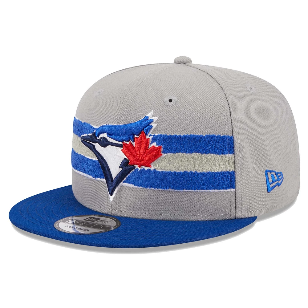 Casquette Snapback 9FIFTY du groupe des Blue Jays de Toronto New Era gris/royal pour hommes