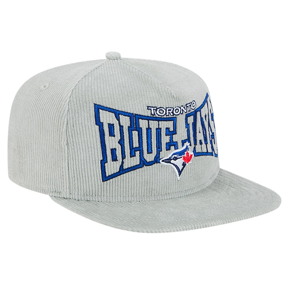 Casquette de golf à visière snapback en velours côtelé Toronto Blue Jays de New Era pour homme