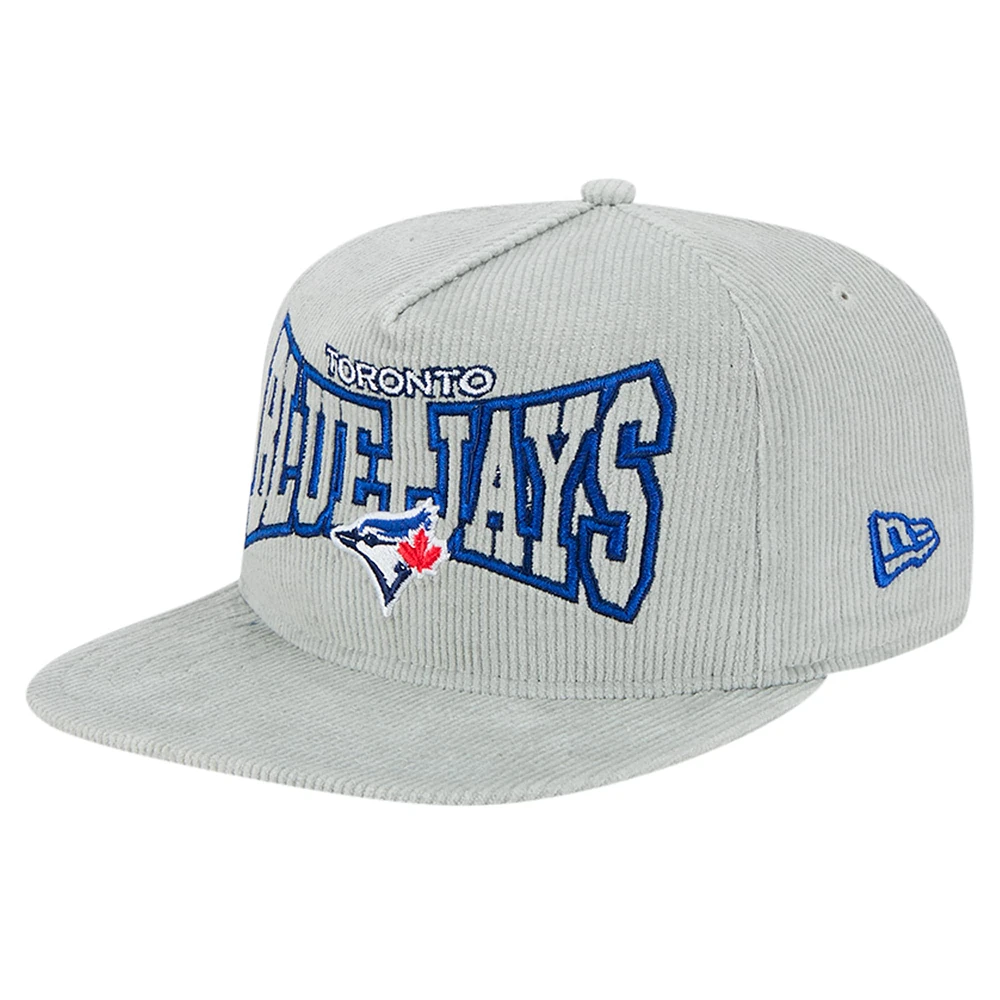 Casquette de golf à visière snapback en velours côtelé Toronto Blue Jays de New Era pour homme