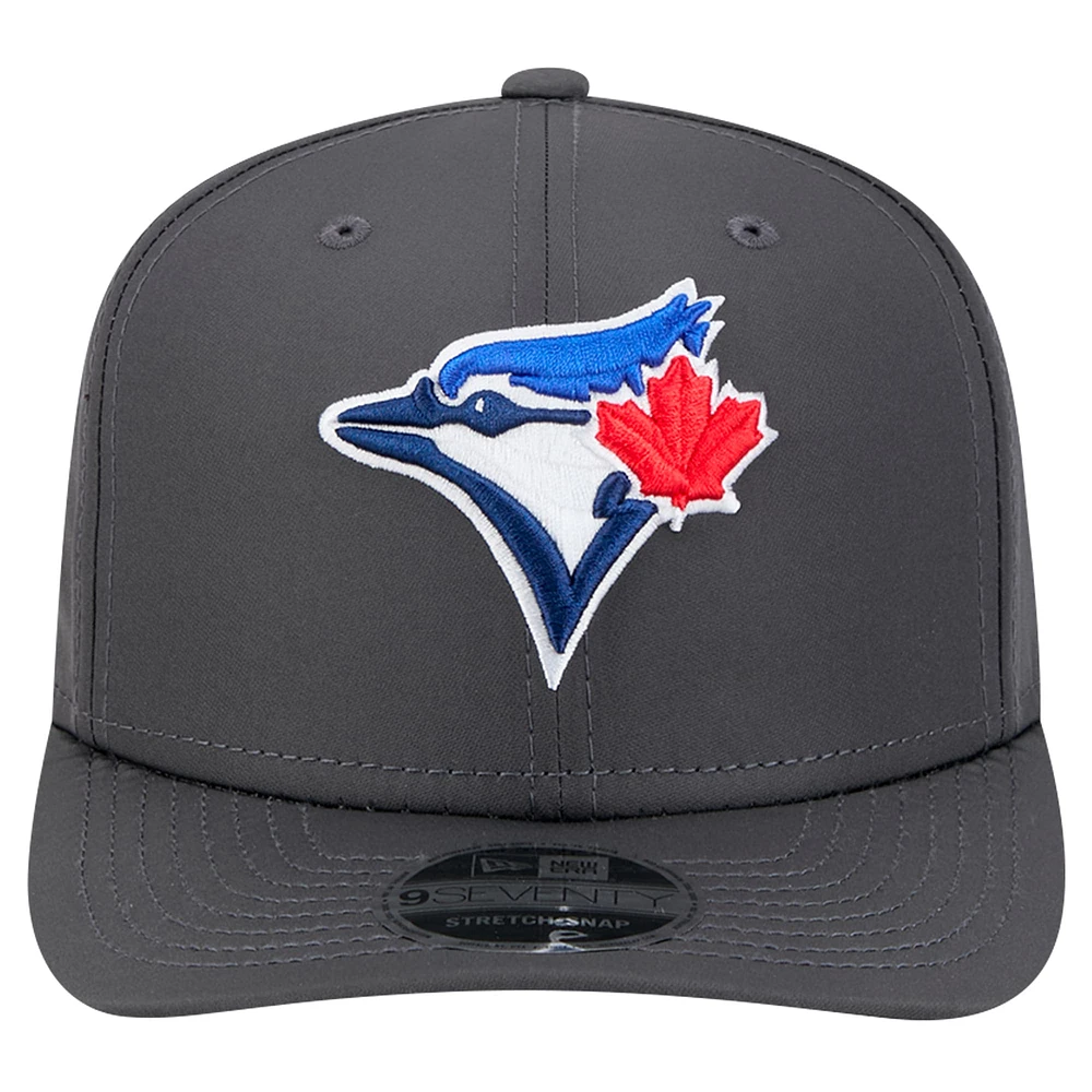 Casquette extensible à boutons-pression 9SEVENTY Graphite Toronto Blue Jays de New Era pour homme