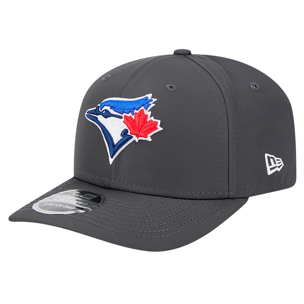 Casquette extensible à boutons-pression 9SEVENTY Graphite Toronto Blue Jays de New Era pour homme