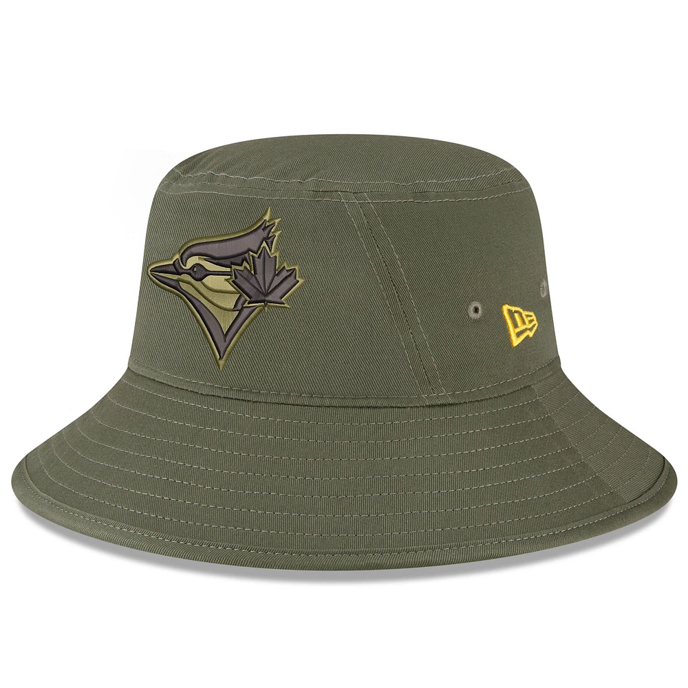 Casquette New Era verte pour homme Toronto Blue Jays 2023 Armed Forces Day