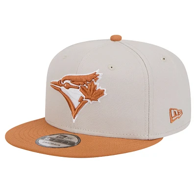 Casquette à visière bicolore 9FIFTY Snapback pour homme New Era kaki/marron Toronto Blue Jays