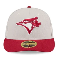 Casquette ajustée 59FIFTY Low Profile des Blue Jays de Toronto 2024 New Era pour hommes, kaki/rouge