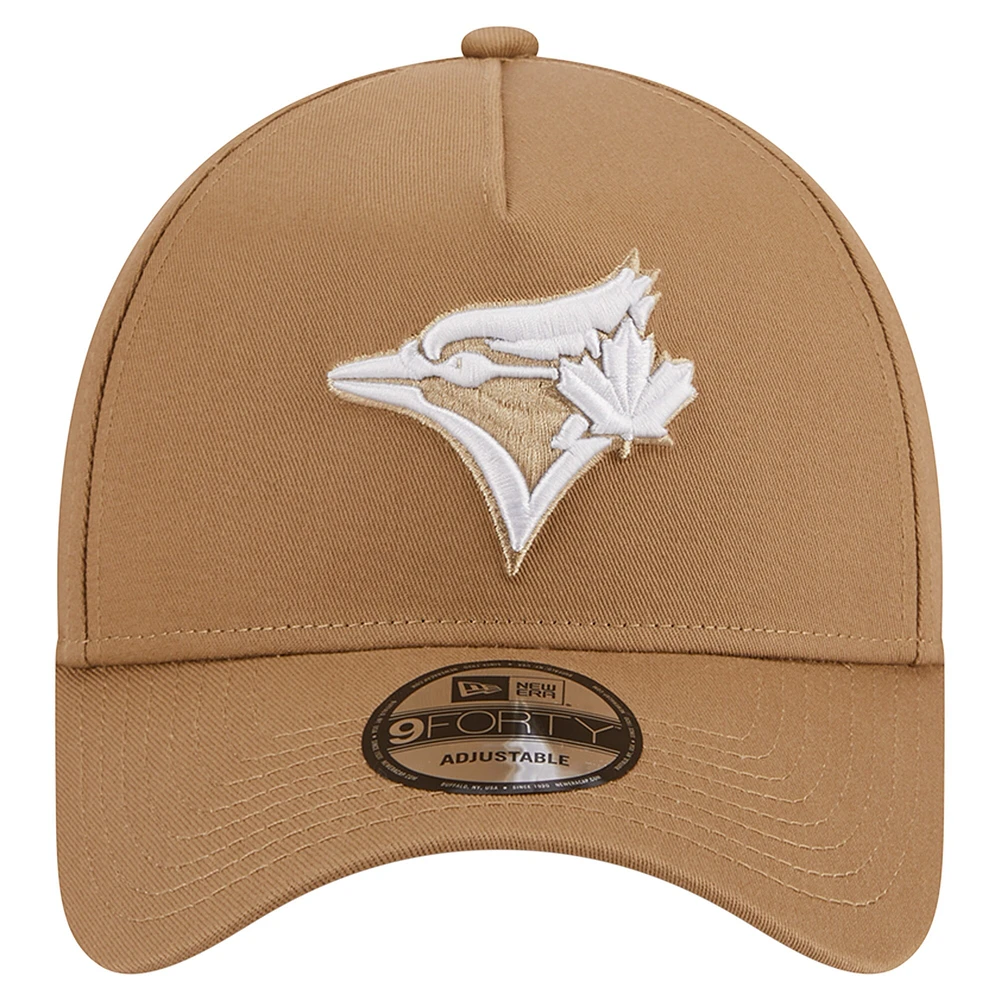 Men's New Era Khaki Toronto Blue Jays A-Frame 9FORTY Adjustable Hat