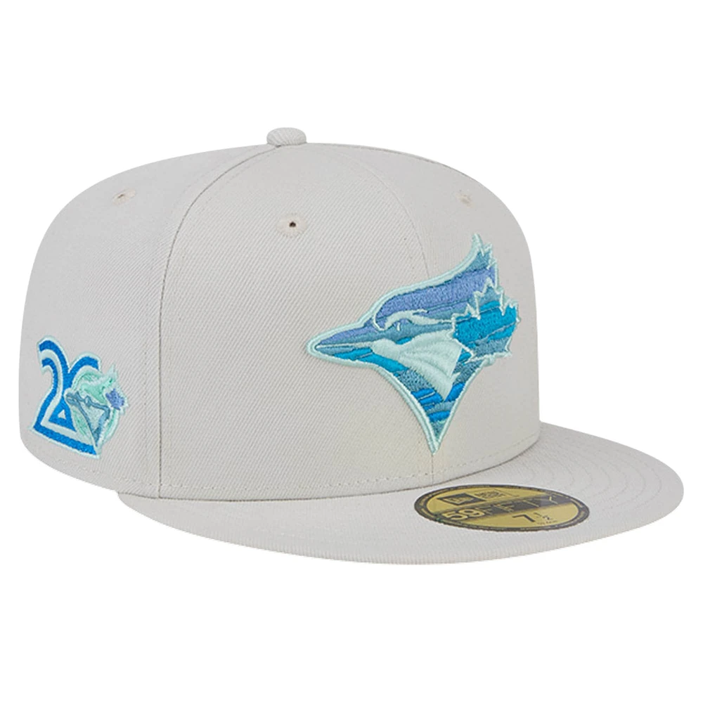 Men's New Era Khaki Toronto Blue Jays Stone Mist 59FIFTY Fitted Hat