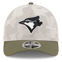 Men's New Era Light Beige/Olive Toronto Blue Jays 2025 Armed Forces Day 9FORTY M-Crown A-Frame Adjustable Hat