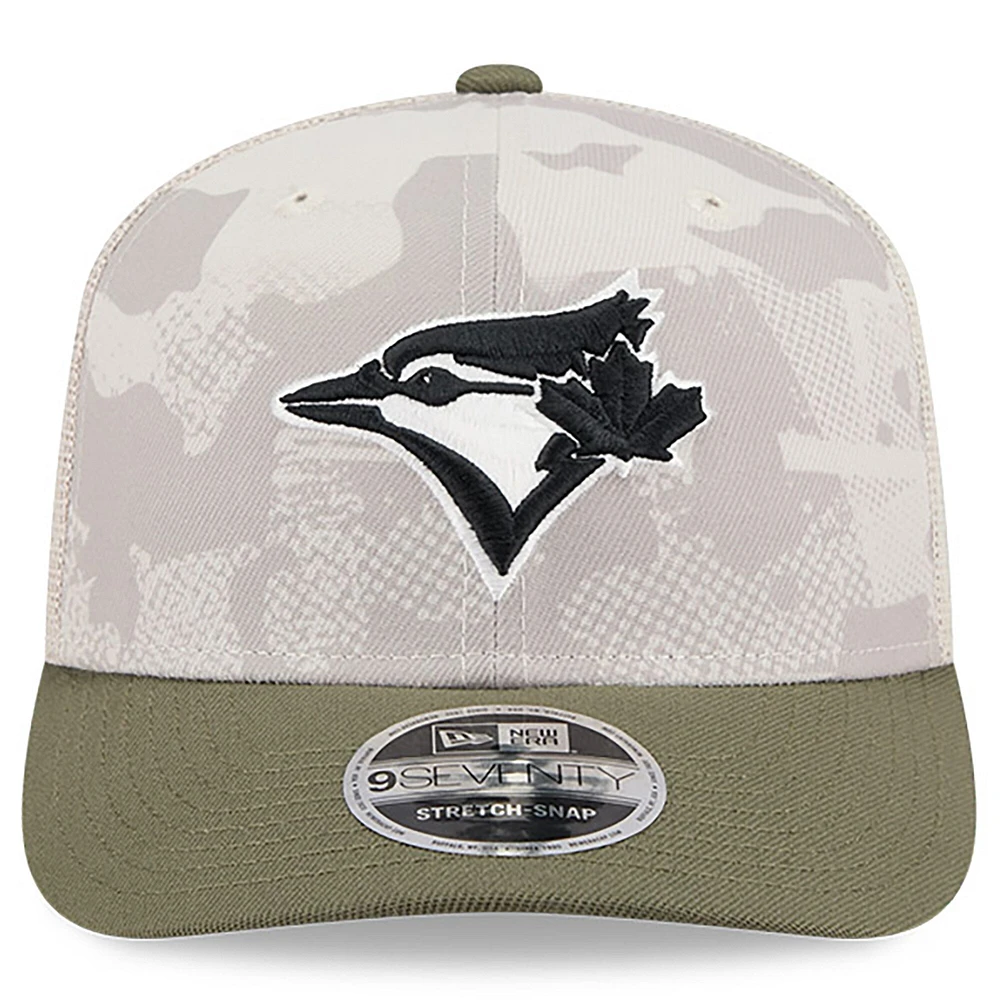 Men's New Era  Light Beige/Olive Toronto Blue Jays 2025 Armed Forces Day 9SEVENTY Adjustable Hat